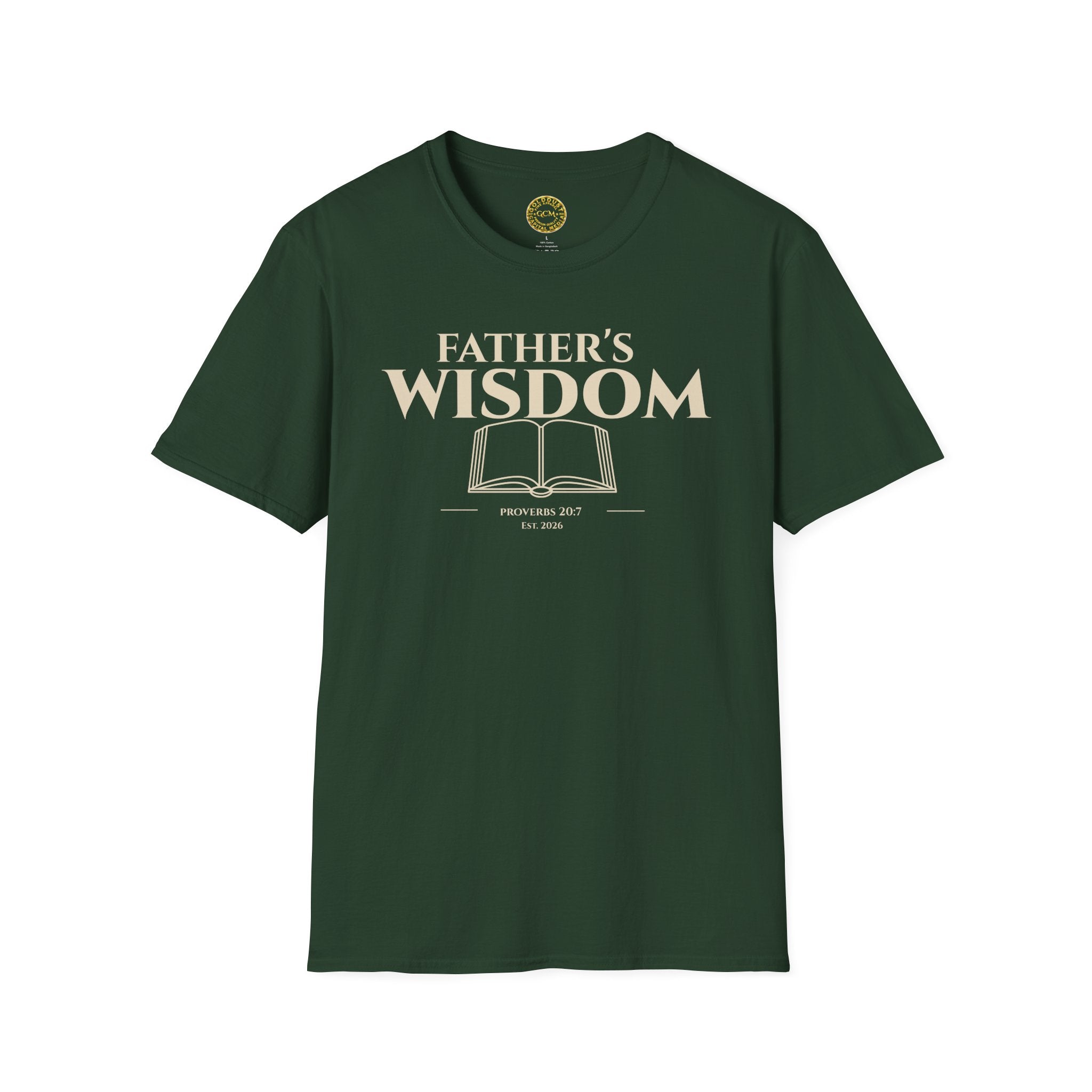 Fathers Wisdom Bible Verse T-Shirt | Proverbs 20:7 Christian Scripture Gift for Dad | Religious Scripture Tee | Godly Legacy Shirt
