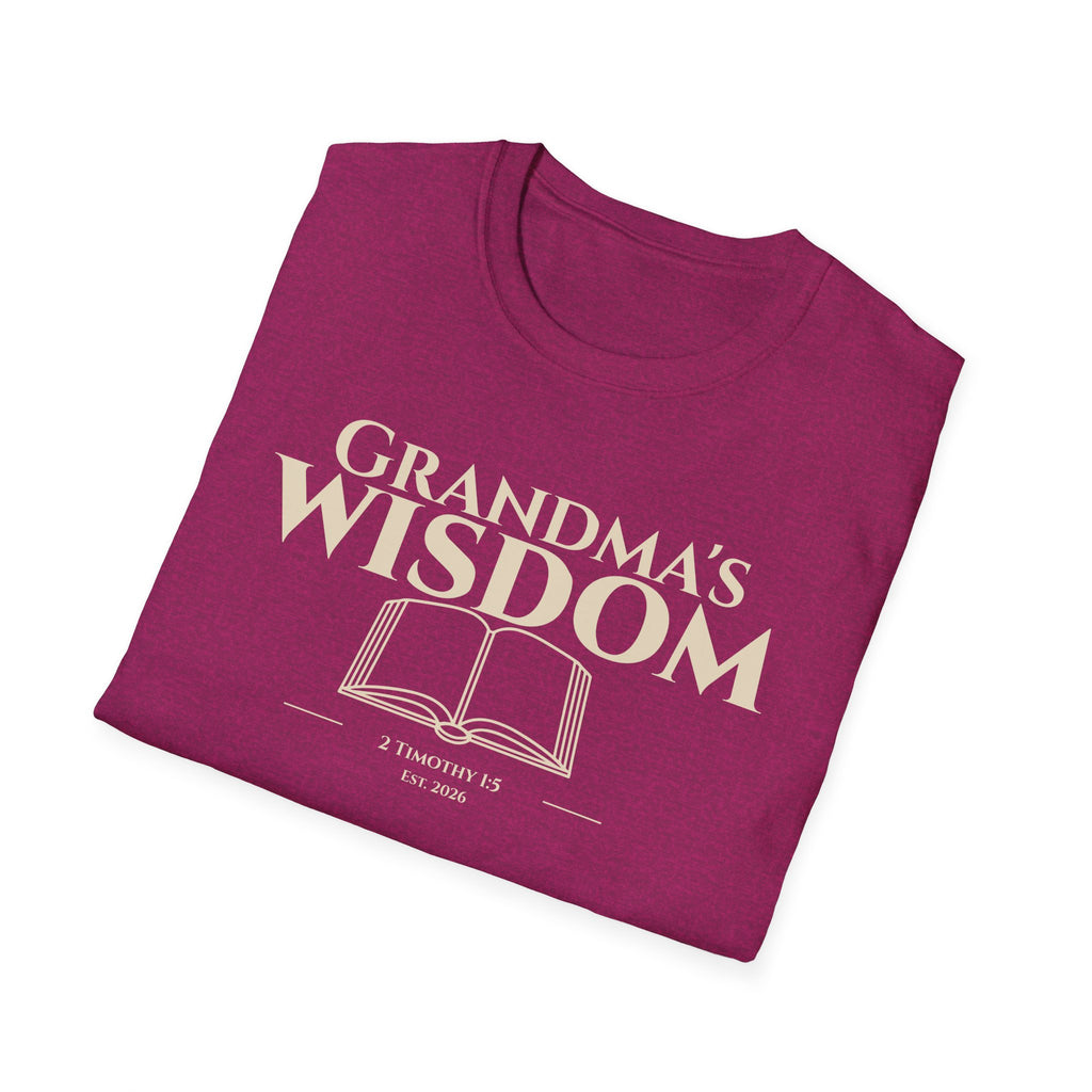 Wisdom of Grandma's Bible Verse T-Shirt - 2 Timothy 1:5 Christian Gift for Nana - Religious Faith Shirt Apparel - Legacy Scripture Tee