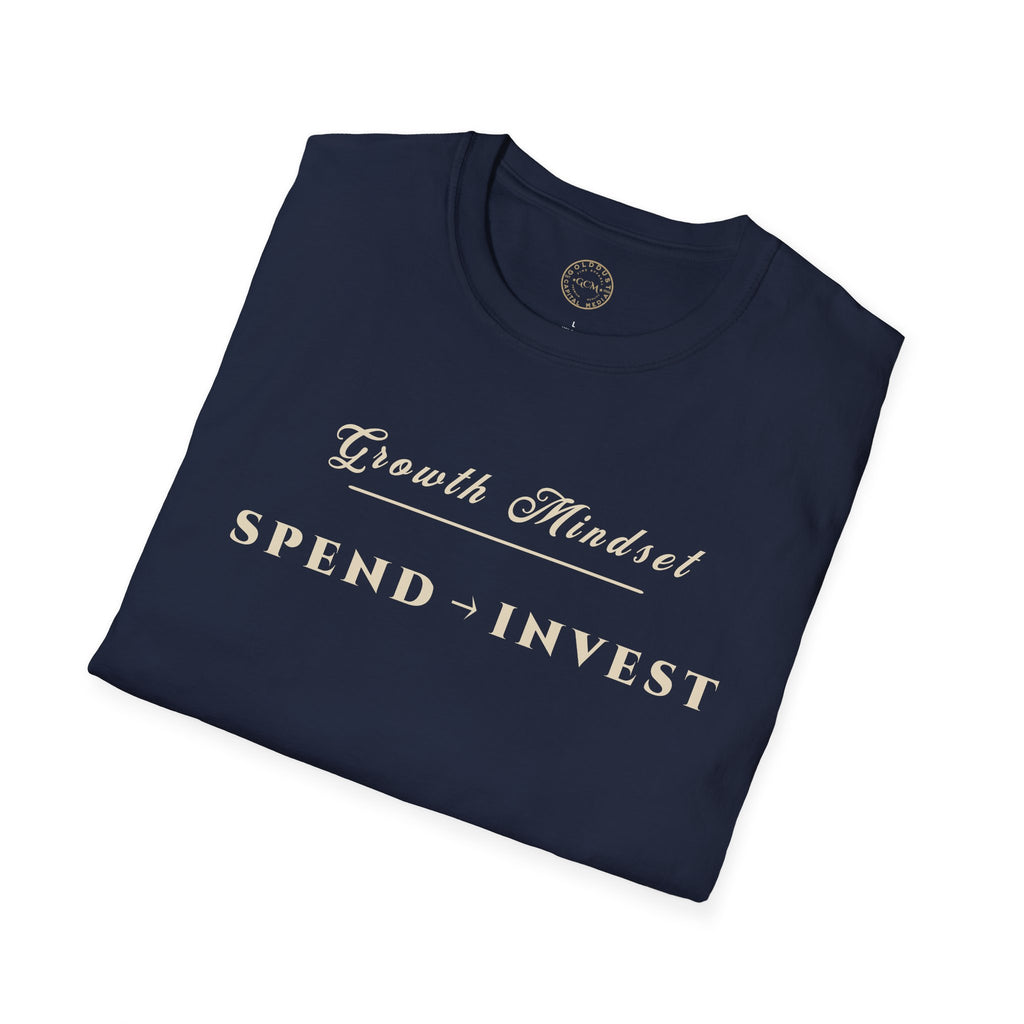 Growth Mindset T-Shirt | SPEND → INVEST Motivational Financial Tee | Minimalist Executive T-Shirt