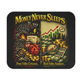 Money Never Sleeps Mouse Pad – Finance Illustration Stock Market Desk Mat