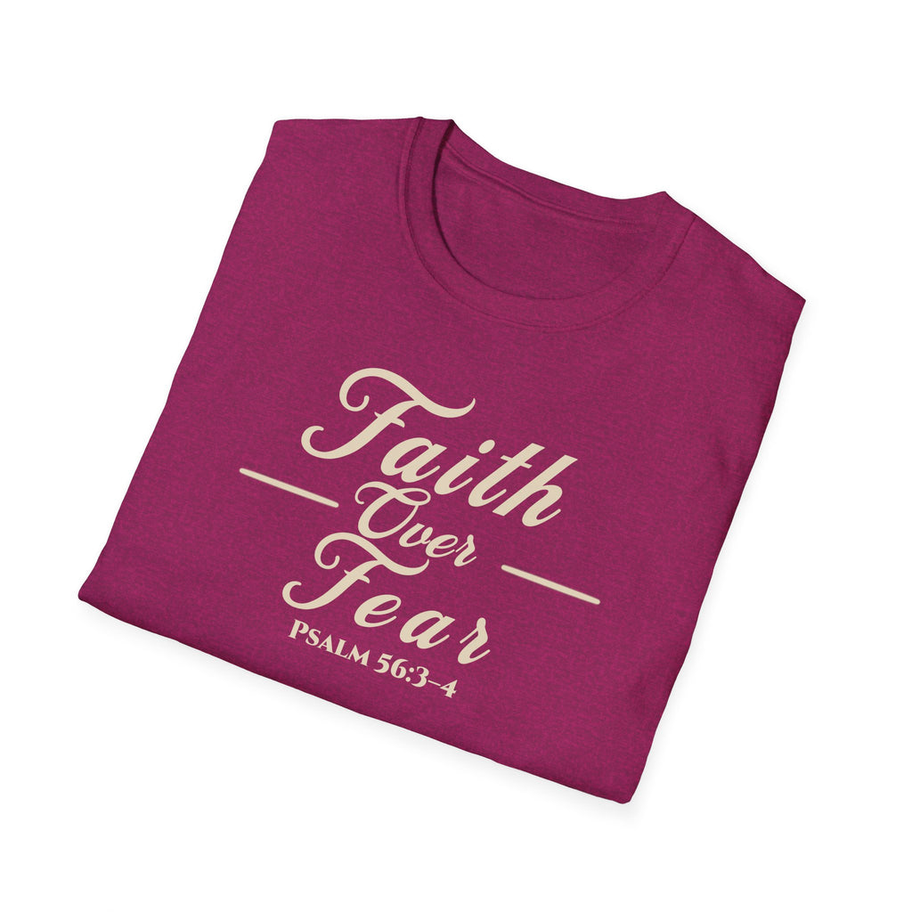 Faith Over Fear T-Shirt | Psalm 56:3-4 Christian Typography Tee