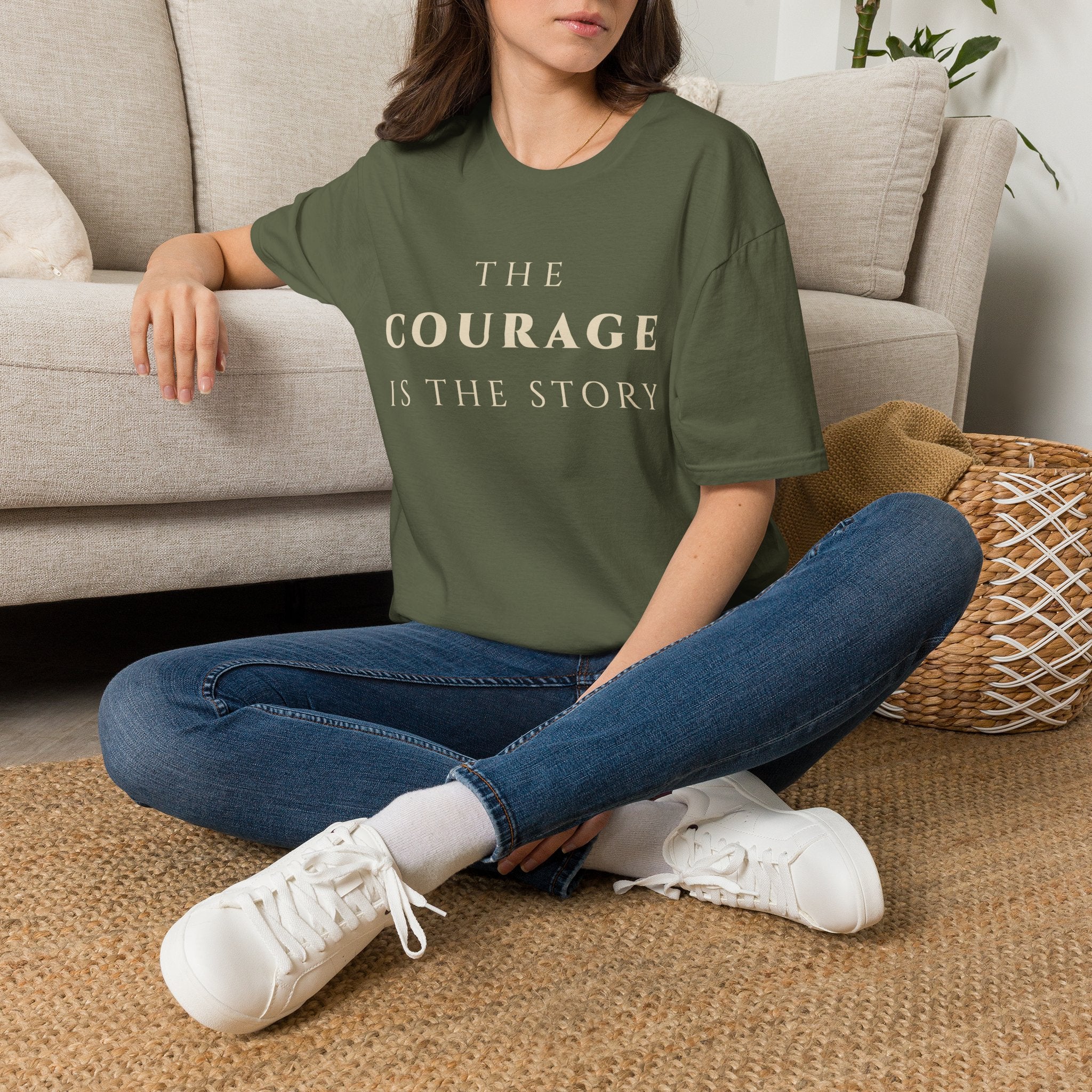 The Courage Is The Story T-Shirt | Inspirational Motivational Tee for Women & Men | Motivational Character & Strength Apparel
