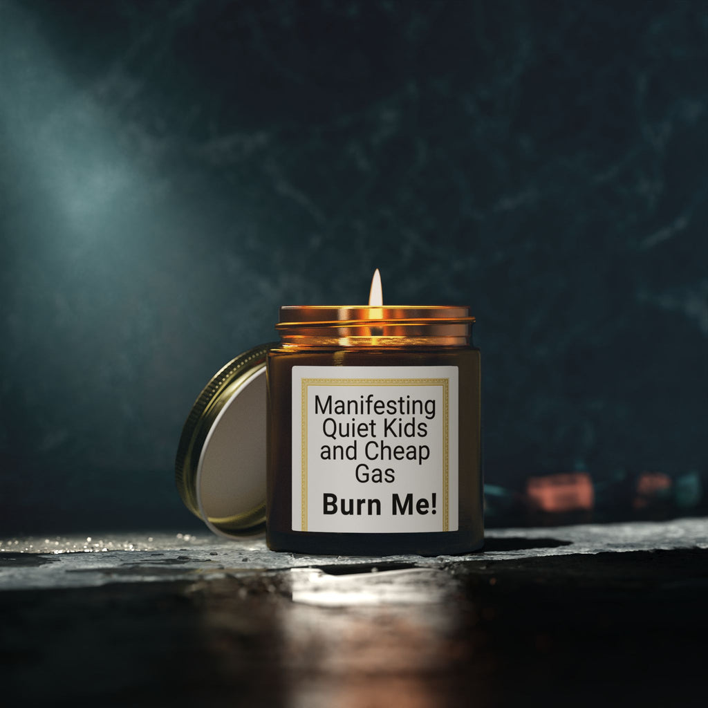 Manifesting Quiet Kids and Cheap Gas Candle | Coconut Apricot Wax | Peace & Serenity