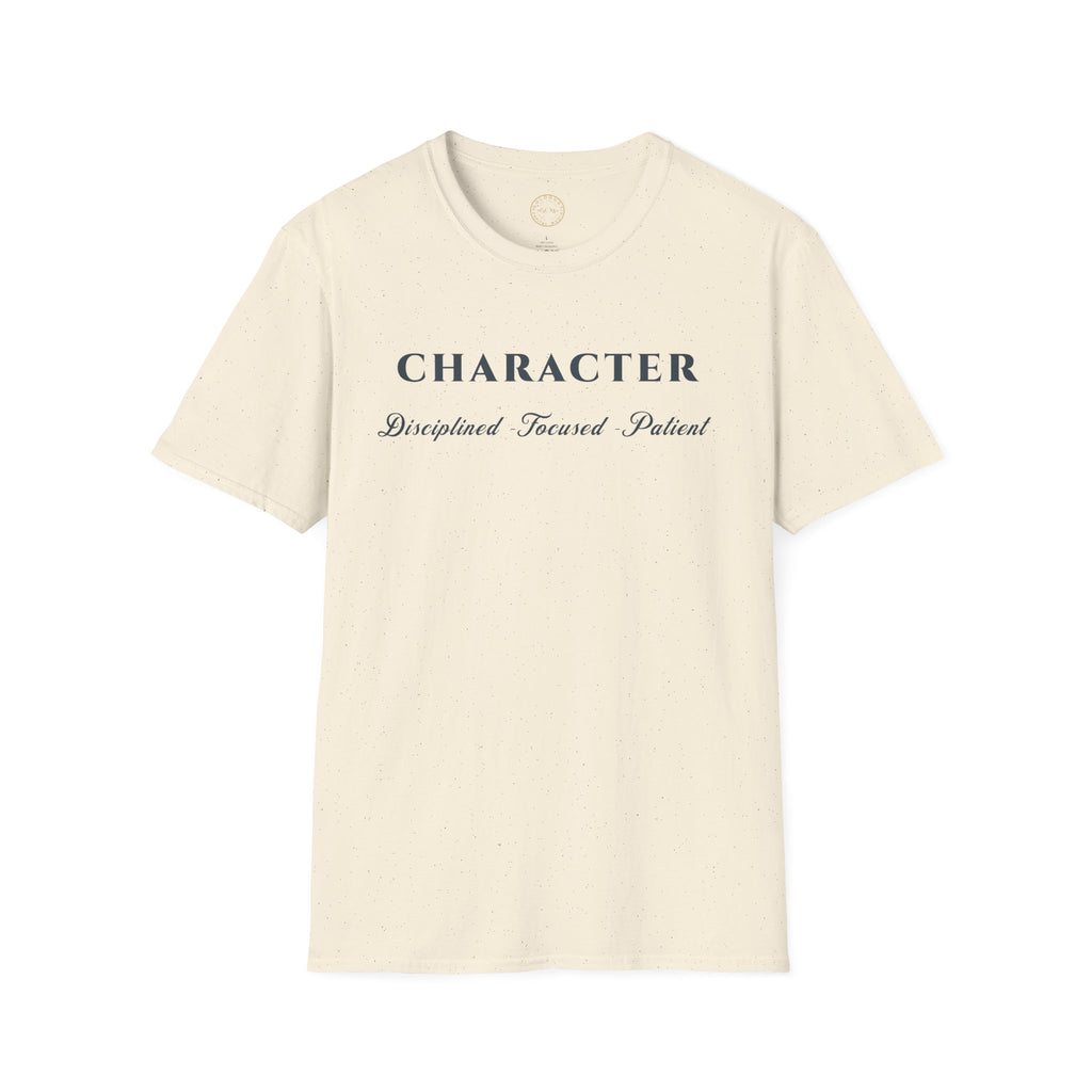 Character T-Shirt — "Disciplined • Focused • Patient" Inspirational Tee