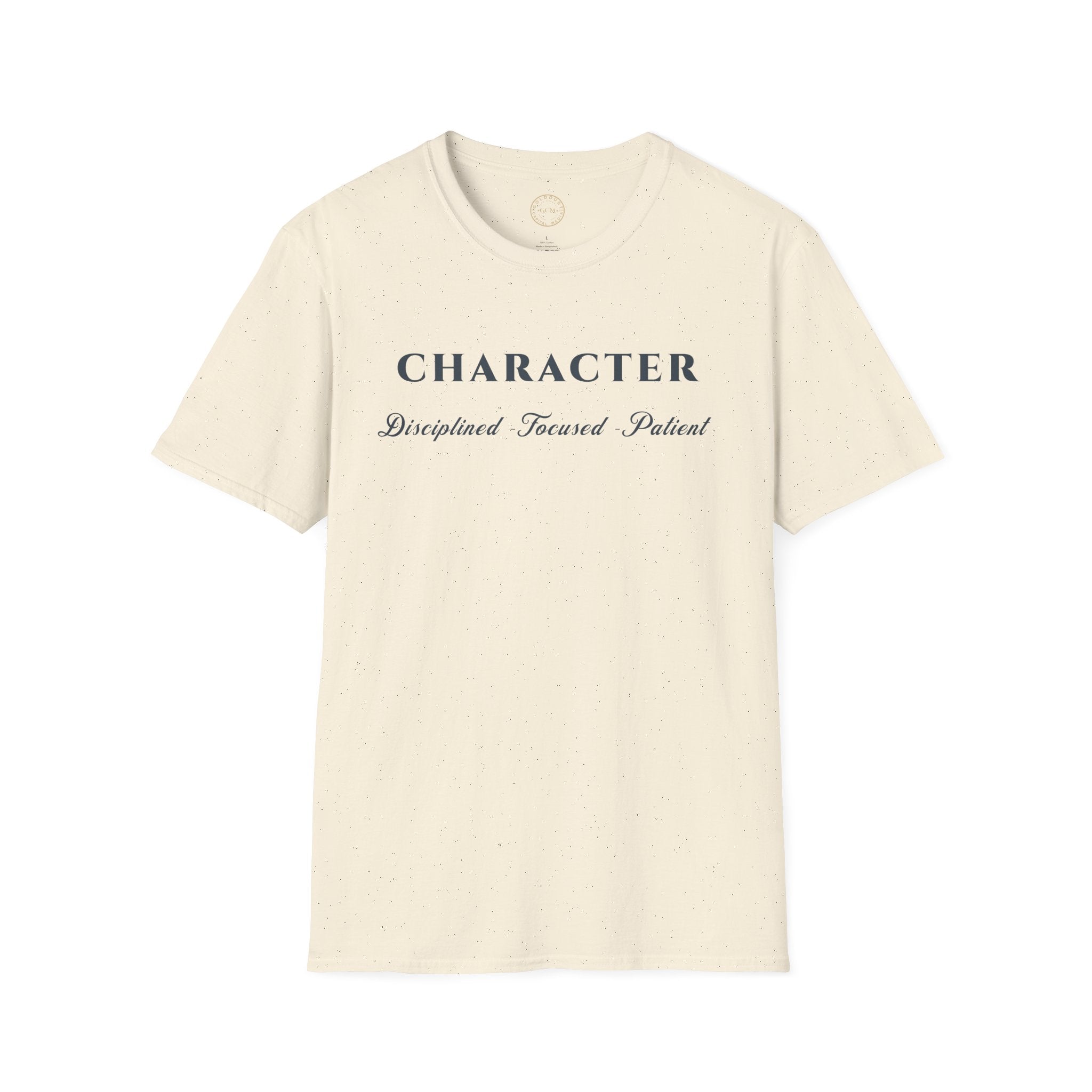 Character T-Shirt — "Disciplined • Focused • Patient" Inspirational Tee