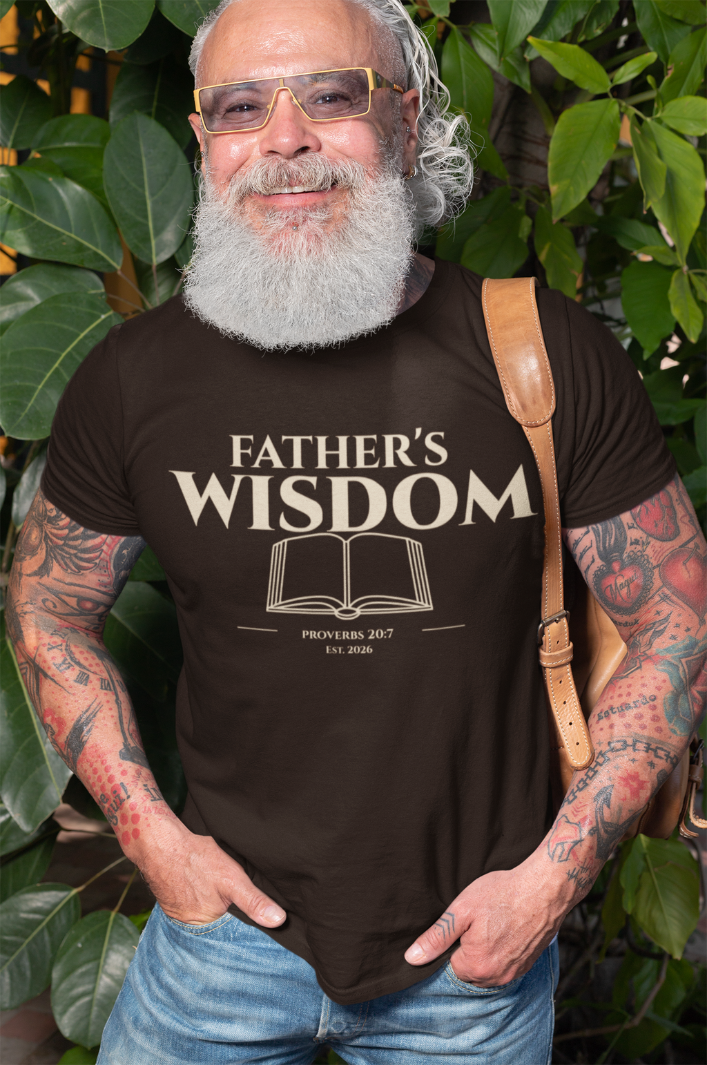 Fathers Wisdom Bible Verse T-Shirt | Proverbs 20:7 Christian Scripture Gift for Dad | Religious Scripture Tee | Godly Legacy Shirt