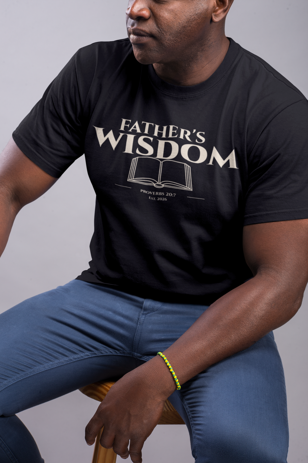 Fathers Wisdom Bible Verse T-Shirt | Proverbs 20:7 Christian Scripture Gift for Dad | Religious Scripture Tee | Godly Legacy Shirt