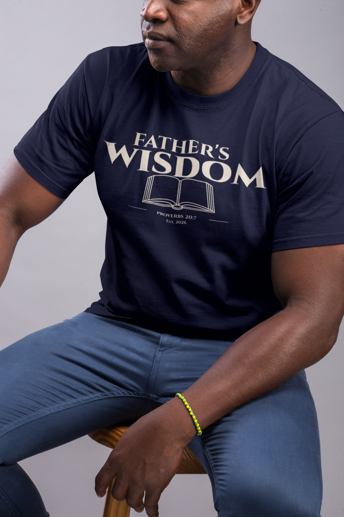 Fathers Wisdom Bible Verse T-Shirt | Proverbs 20:7 Christian Scripture Gift for Dad | Religious Scripture Tee | Godly Legacy Shirt