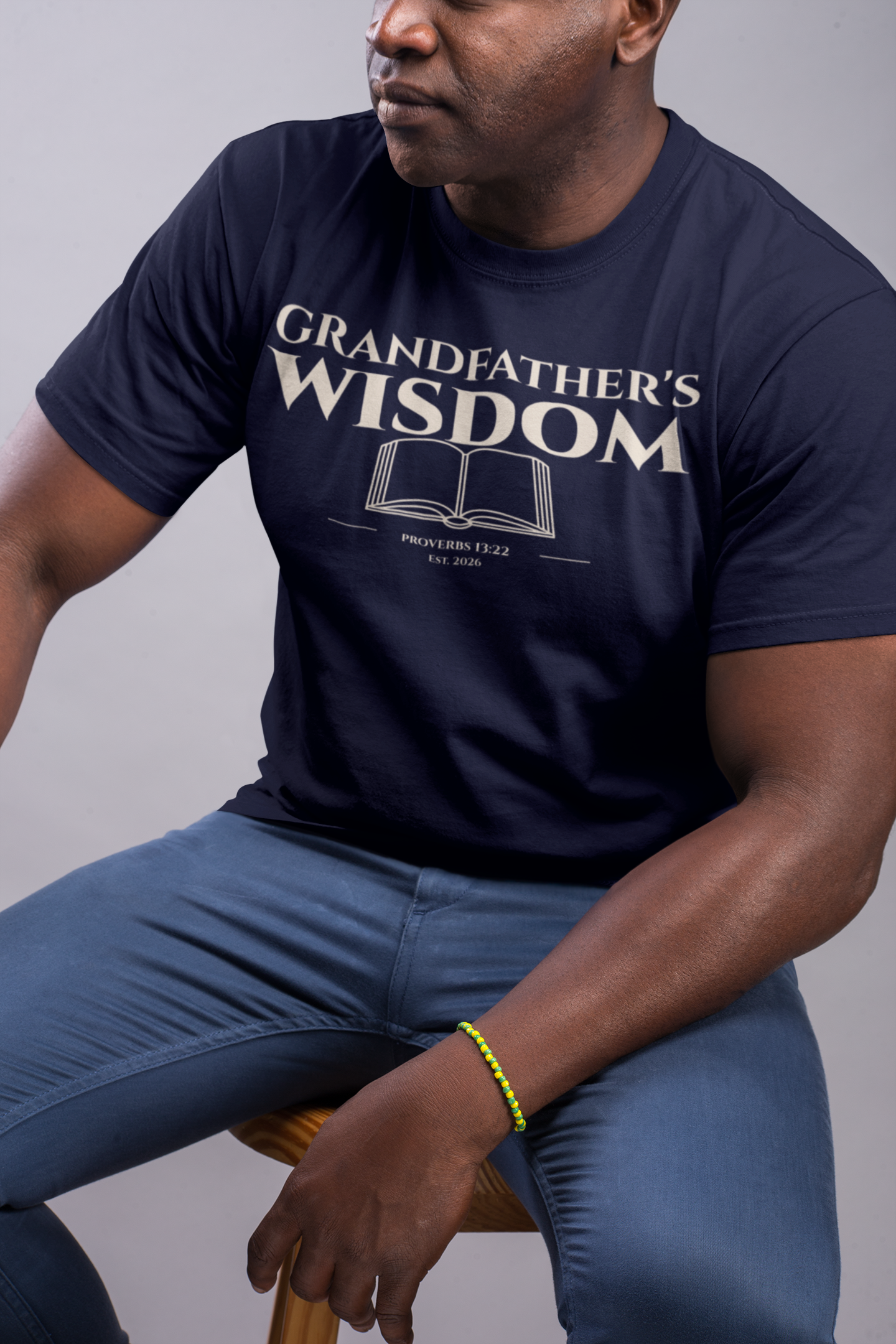 Grandfather's Wisdom Bible Verse T-Shirt | Proverbs 13:22 Christian Gift | Godly Patriarch Legacy Apparel | Religious Faith Shirt for Men