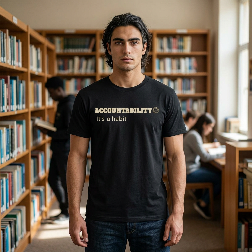 Accountability Habit Tee | Ownership Mindset Shirt | High Standards Motivation | Minimalist Premium Apparel | Locked In Collection