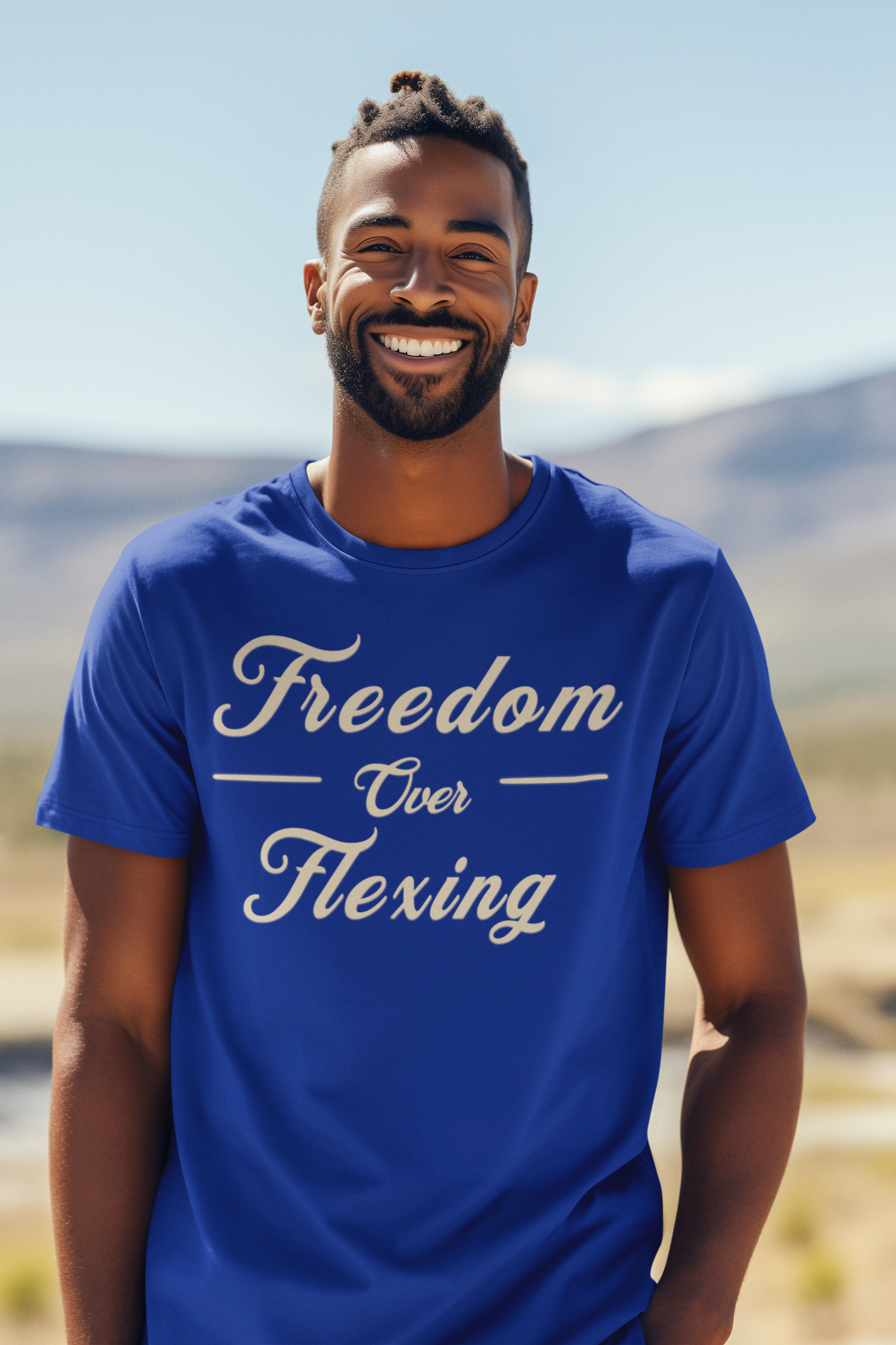 Freedom Over Flexing T-Shirt — Inspirational Casual Statement Tee