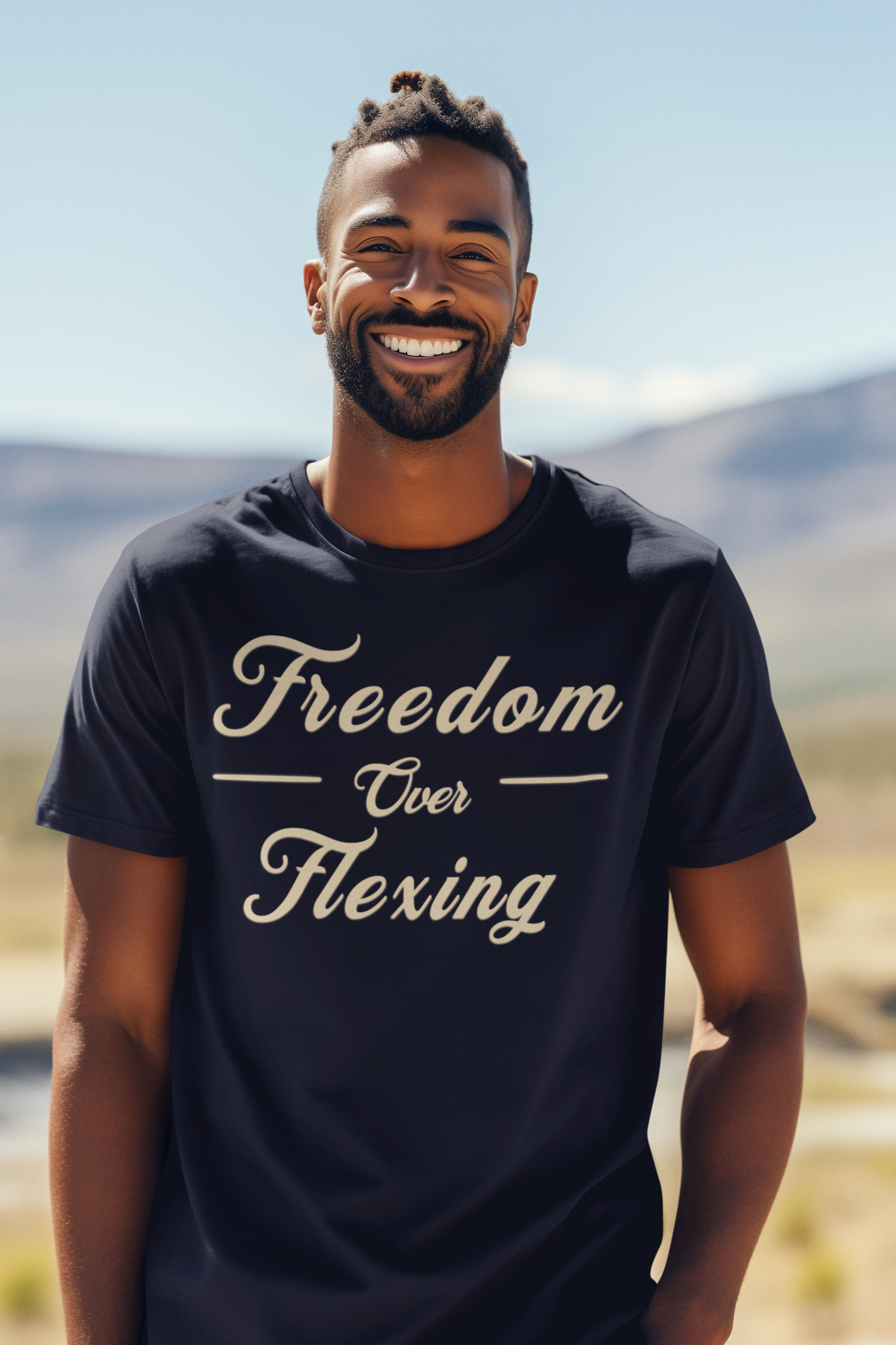 Freedom Over Flexing T-Shirt — Inspirational Casual Statement Tee