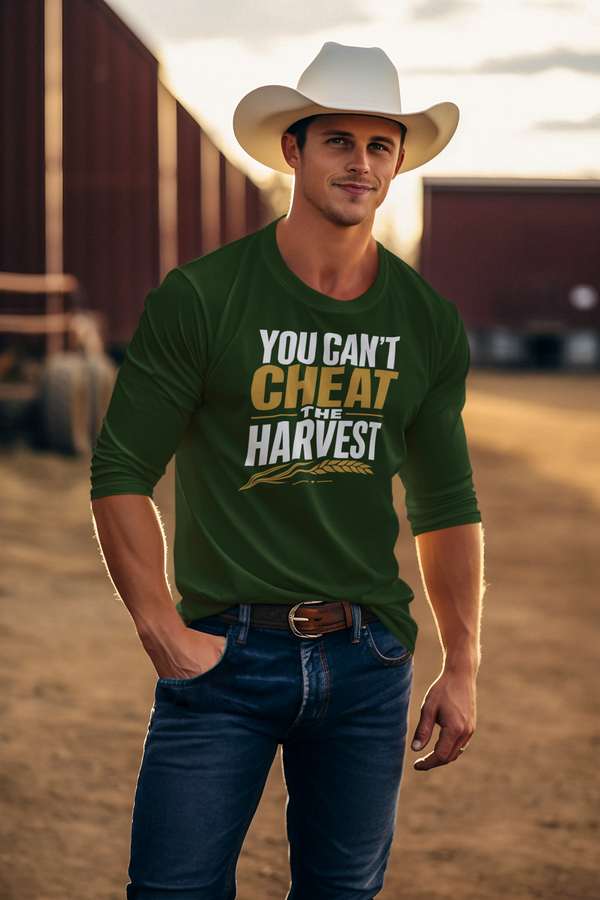 You Can't Cheat the Harvest Long Sleeve Tee — Farmer & Harvest Pride Shirt  Long-sleeve   Golddust Capital Media