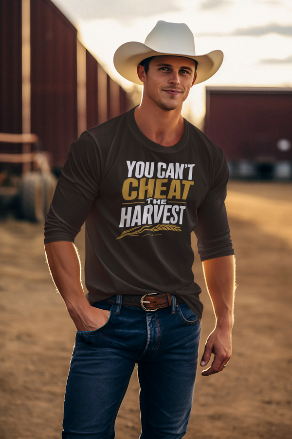 You Can't Cheat the Harvest Long Sleeve Tee — Farmer & Harvest Pride Shirt  Long-sleeve   Golddust Capital Media