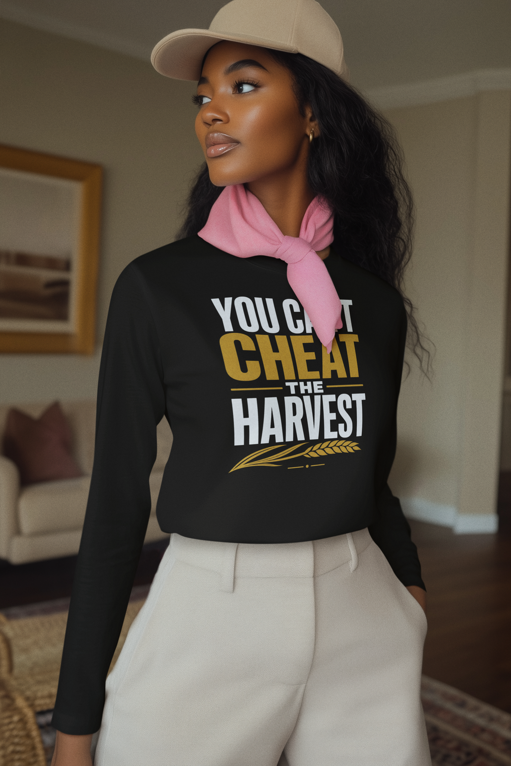 You Can't Cheat the Harvest Long Sleeve Tee — Farmer & Harvest Pride Shirt  Long-sleeve   Golddust Capital Media