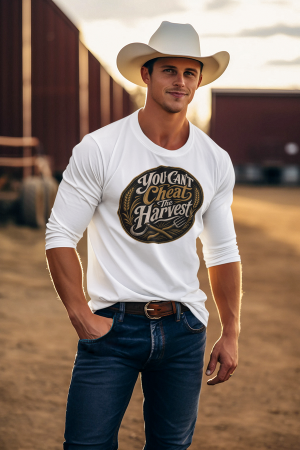 You Can't Cheat The Harvest Long Sleeve Tee | Growth Tools Farming Shirt for Discipline & Character  Long-sleeve   Golddust Capital Media