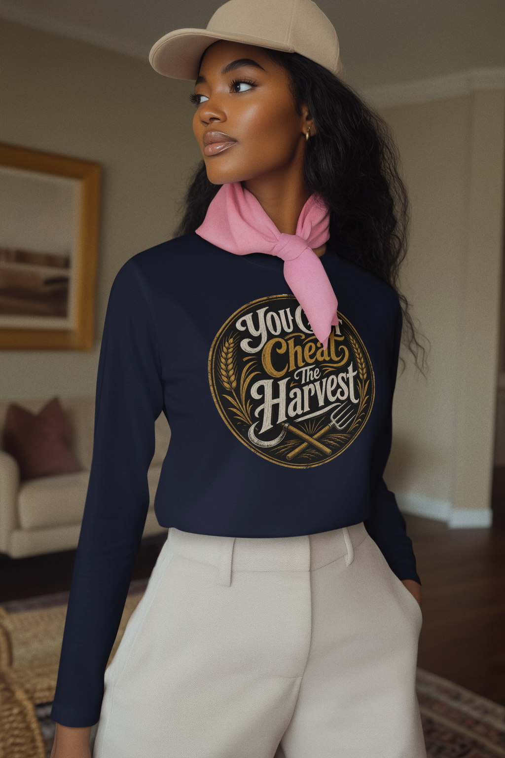 You Can't Cheat The Harvest Long Sleeve Tee | Growth Tools Farming Shirt for Discipline & Character  Long-sleeve   Golddust Capital Media
