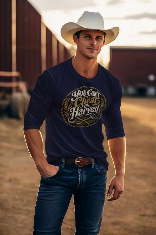 You Can't Cheat The Harvest Long Sleeve Tee | Growth Tools Farming Shirt for Discipline & Character  Long-sleeve   Golddust Capital Media