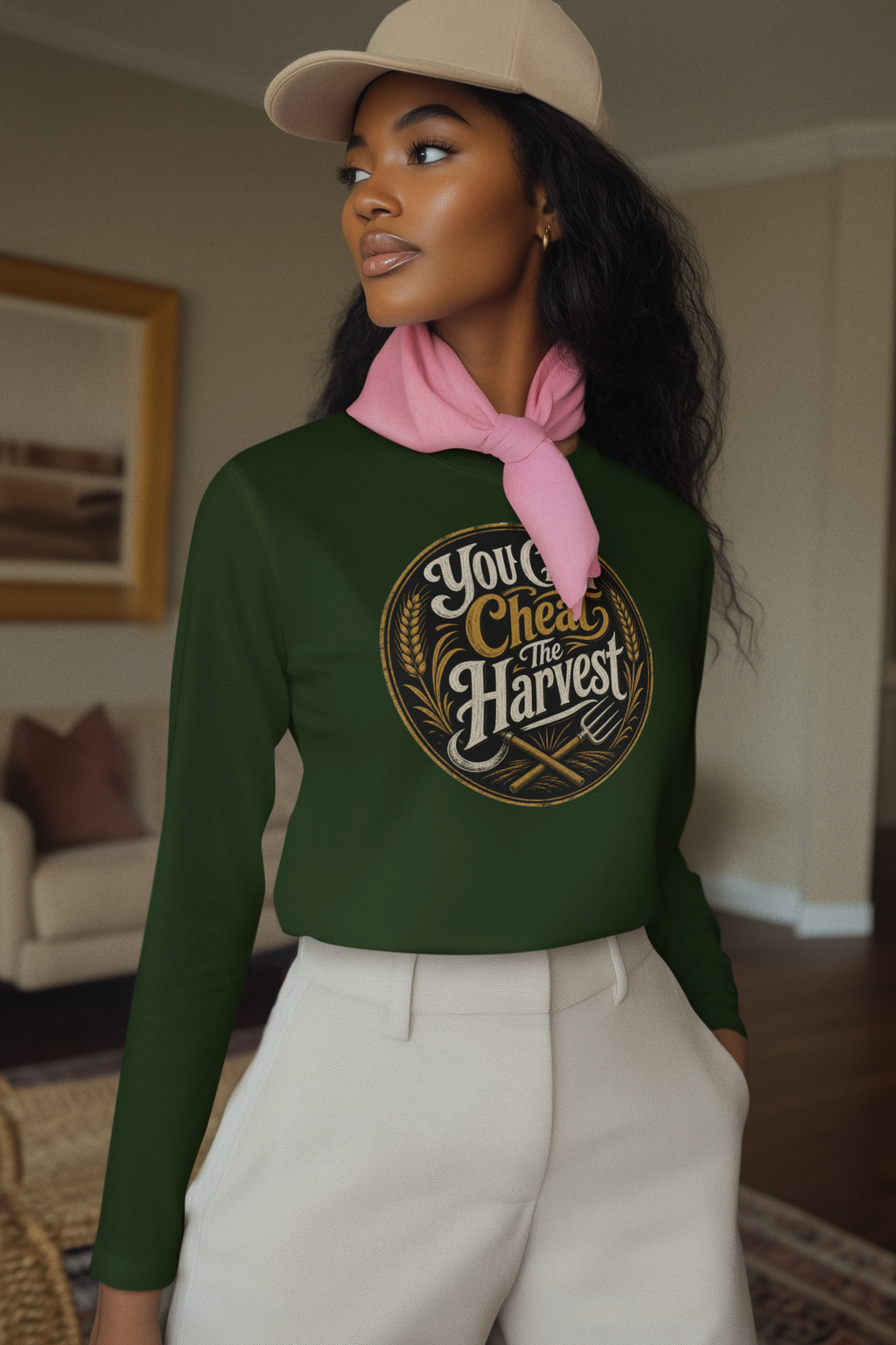 You Can't Cheat The Harvest Long Sleeve Tee | Growth Tools Farming Shirt for Discipline & Character  Long-sleeve   Golddust Capital Media
