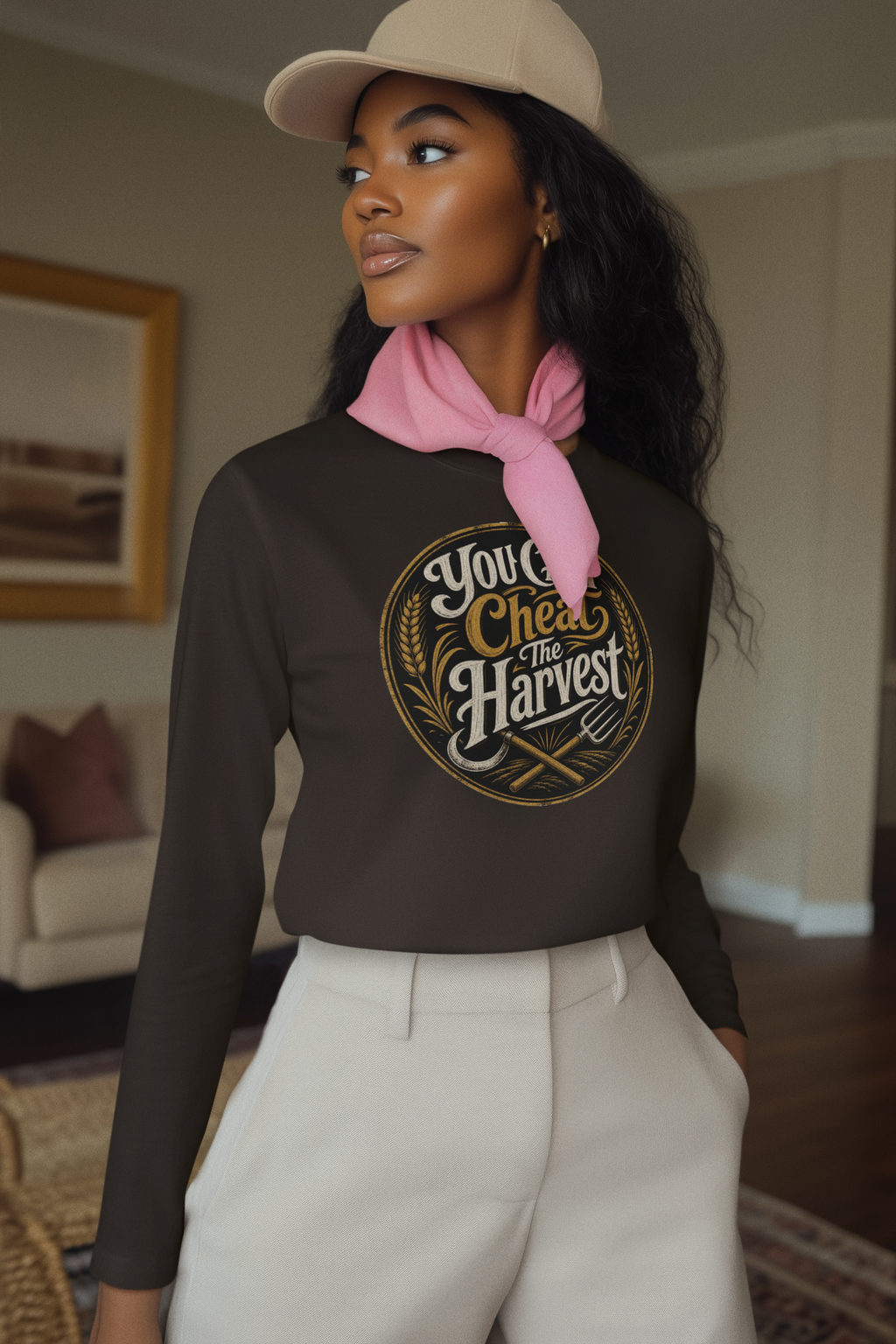 You Can't Cheat The Harvest Long Sleeve Tee | Growth Tools Farming Shirt for Discipline & Character  Long-sleeve   Golddust Capital Media