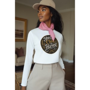 You Can't Cheat the Harvest Long Sleeve T-Shirt | Character Growth Shirt for Discipline, Patience and Hard Work  Long-sleeve   Golddust Capital Media