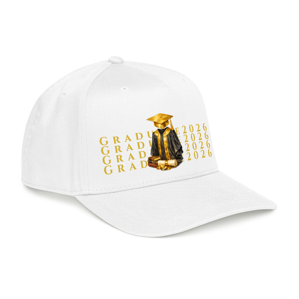 Class of 2026 Graduation Baseball Cap – Gold Cap & Gown Mid Profile Hat