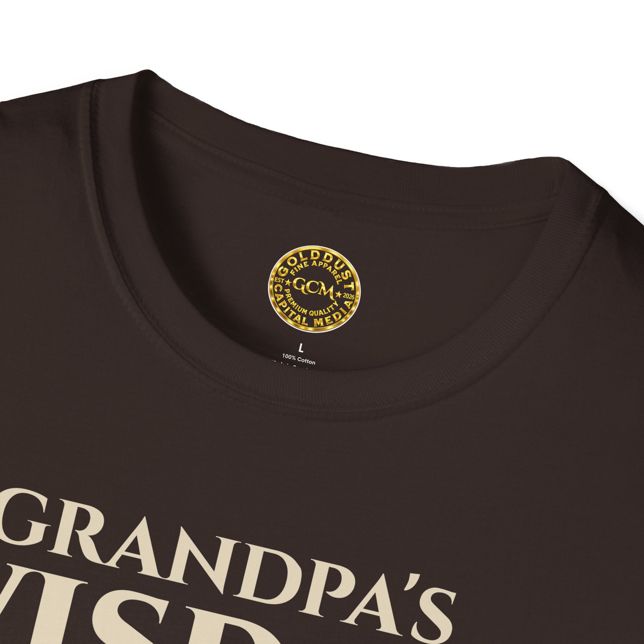 Grandpa's Wisdom T-Shirt — Vintage Book Graphic, Proud Grandpa Gift for Father's Day & Grandparent Celebrations | Proverbs 17:6)