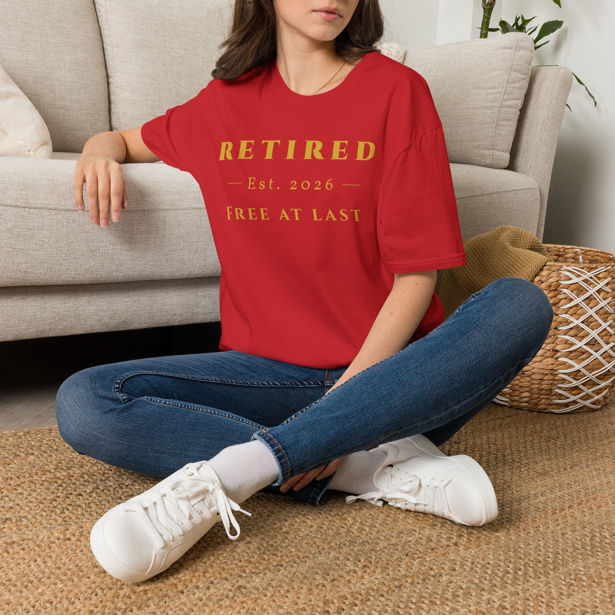 Retired 2026 Free At Last Shirt | Retirement Gift for Men & Women | Vintage Cotton Tee | Soft Ring Spun Cotton | Celebrate Freedom