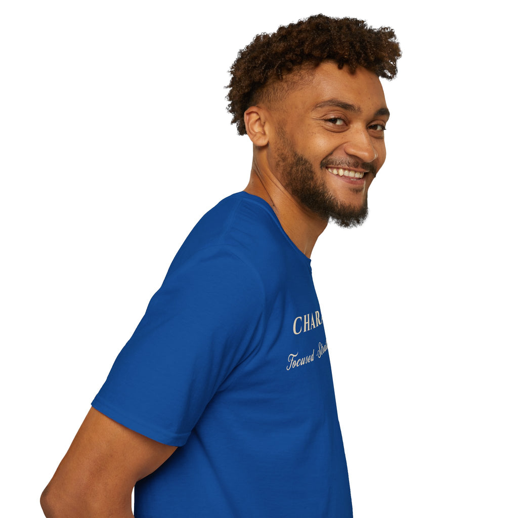 Character Tee — "Focused • Strategic • Decisive" Motivational Shirt