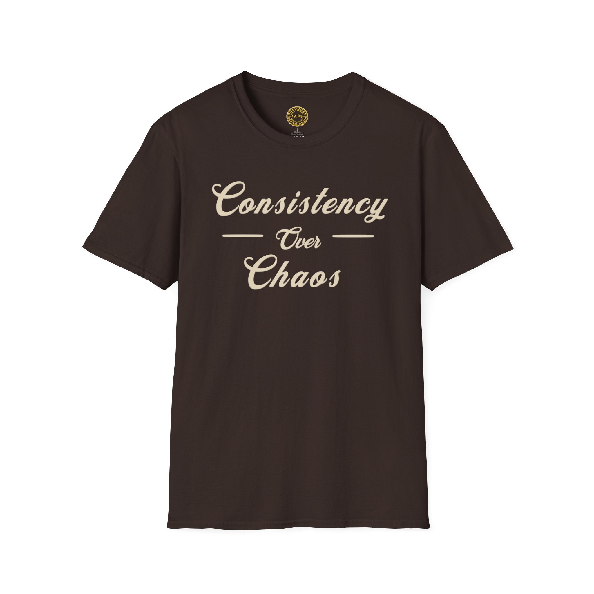 Steady Growth Mindset Tee | Consistency Over Chaos | Minimalist Self Mastery Shirt for Discipline, Focus and Intentional Living