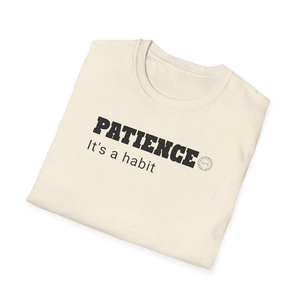 PATIENCE Habit T Shirt | Minimalist Self Respect| Emotional Wellness & Clarity Apparel | Motivational Lifestyle Shirt | Locked In Collection
