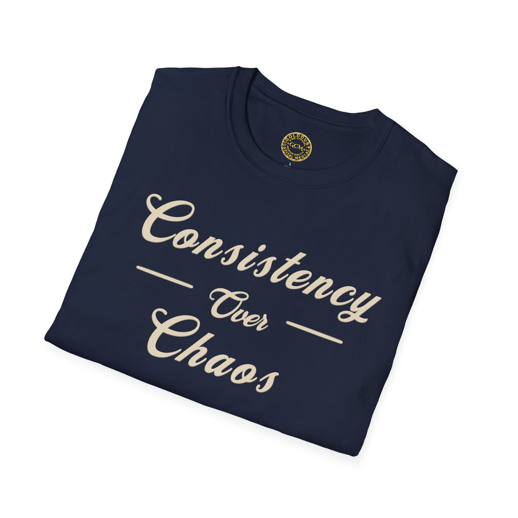 Steady Growth Mindset Tee | Consistency Over Chaos | Minimalist Self Mastery Shirt for Discipline, Focus and Intentional Living