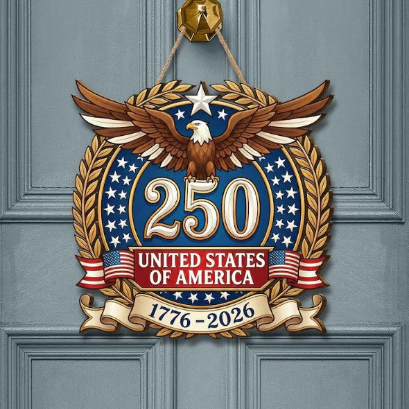 Patriotic Wooden Hanging Plaques – American Flag Wall Decor for Home, Garden & Party