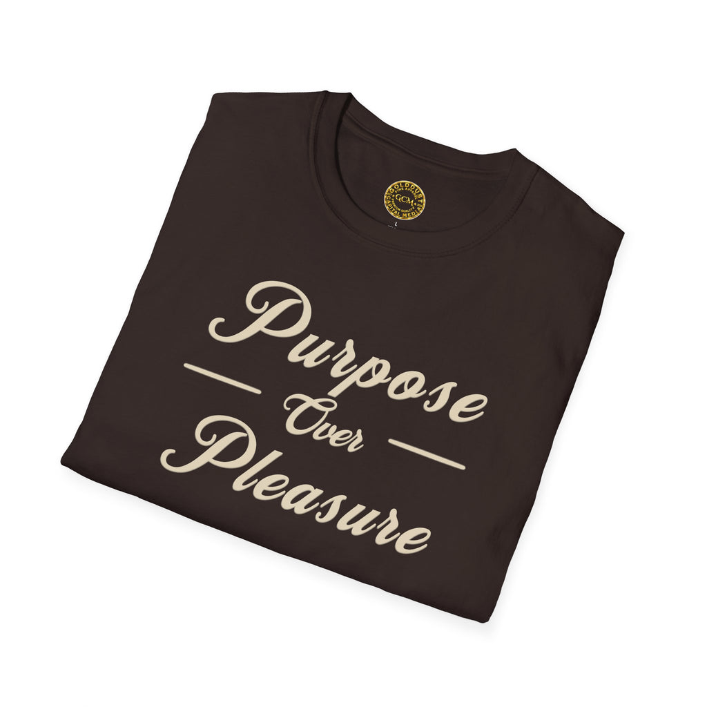 Aligned Living Mindset Tee | Purpose Over Pleasure | Self Growth Shirt for Discipline, Focus and Intentional Living | Inspirational Quote