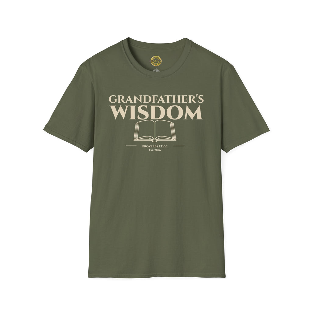 Grandfather's Wisdom Bible Verse T-Shirt | Proverbs 13:22 Christian Gift | Godly Patriarch Legacy Apparel | Religious Faith Shirt for Men