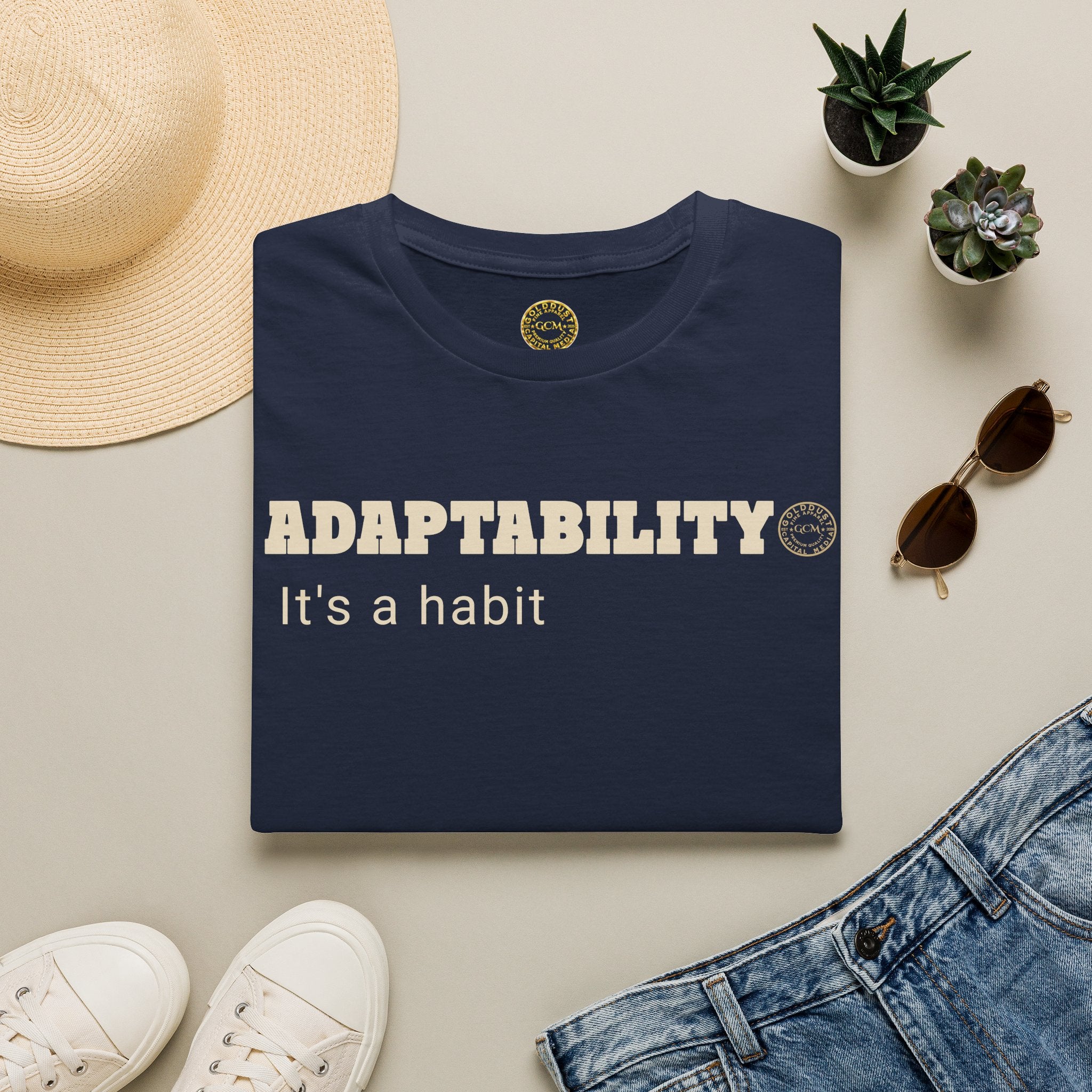 Adaptability It's a Habit T-Shirt | Motivational Casual Tee for Resilience & Growth | Flexible Mindset Shirt | Pivot With Purpose Motivation