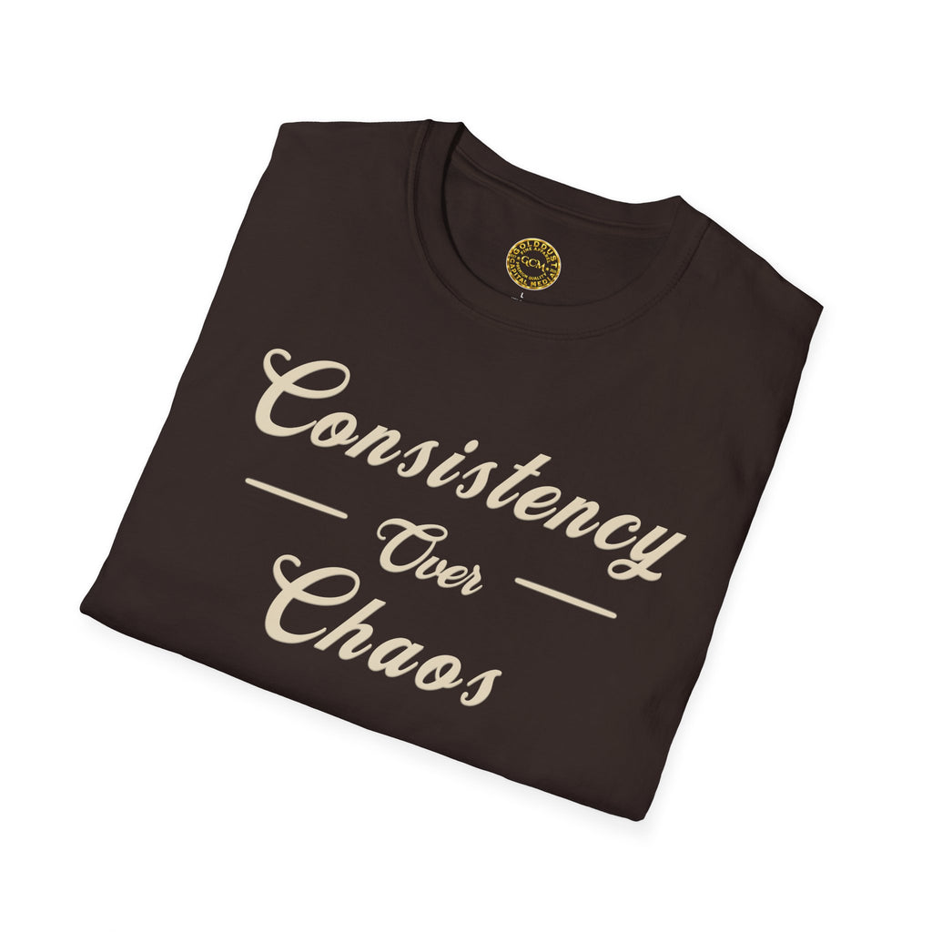 Steady Growth Mindset Tee | Consistency Over Chaos | Minimalist Self Mastery Shirt for Discipline, Focus and Intentional Living
