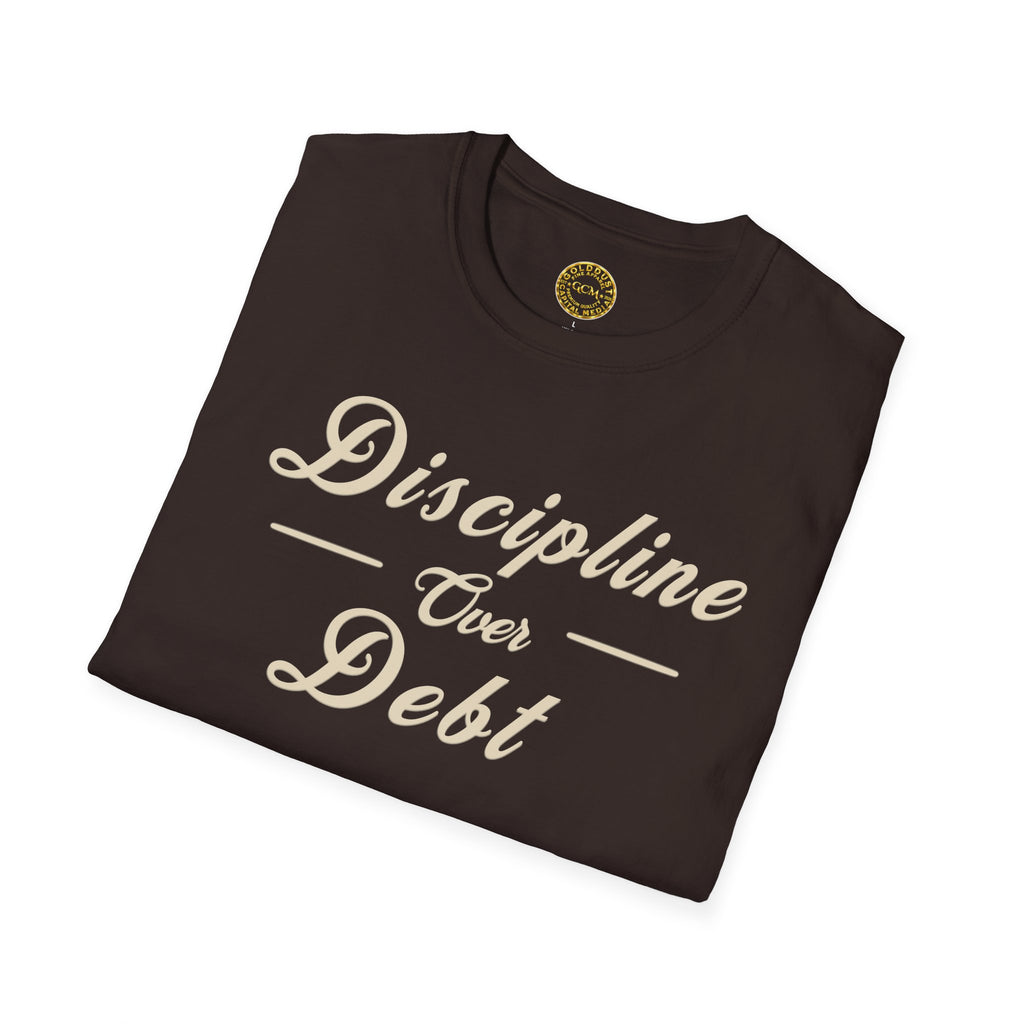 Financial Focus Mindset Tee | Discipline Over Debt | Minimalist Self Growth Shirt for Stability, Intentional Living and Money Mastery