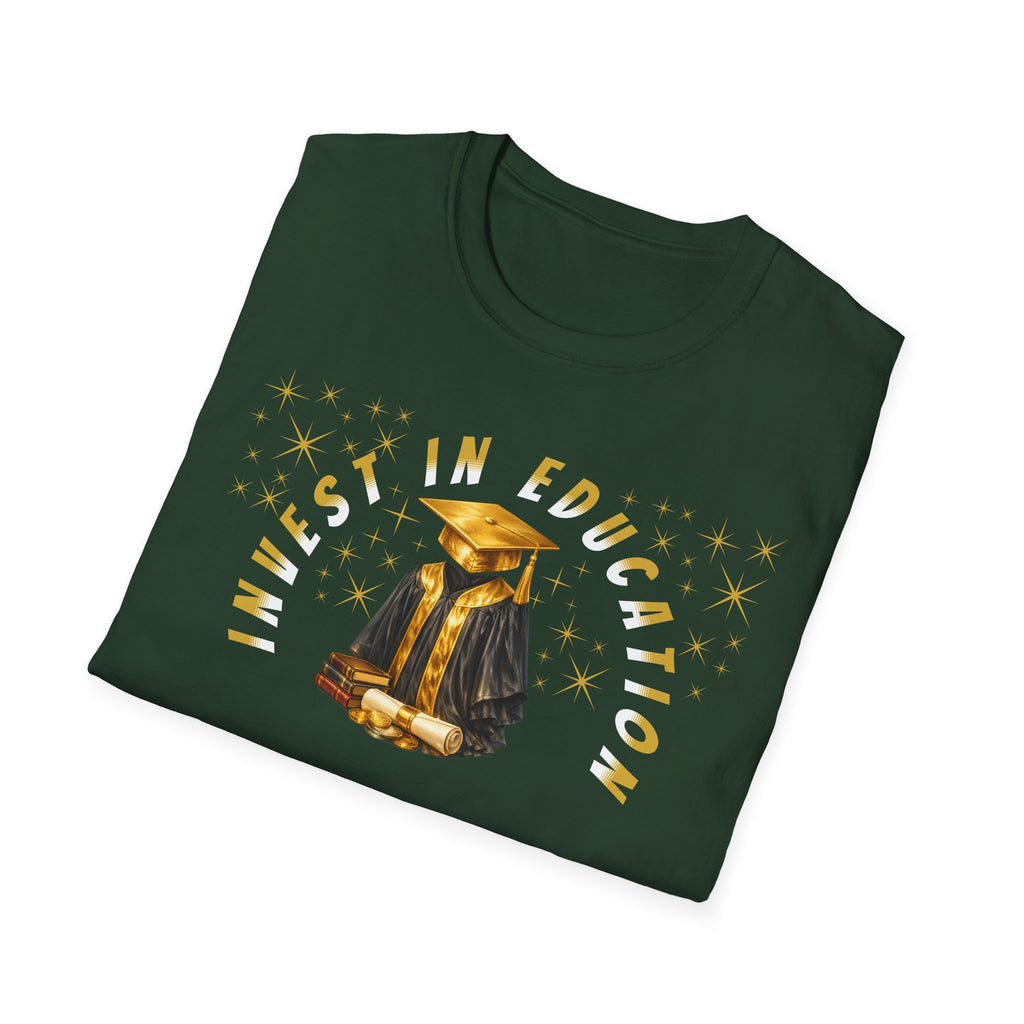 Graduation Gift | Invest in Education T-Shirt | Financial Literacy Tee | Money Smart Youth Gift | Future Scholar | Students and Teachers