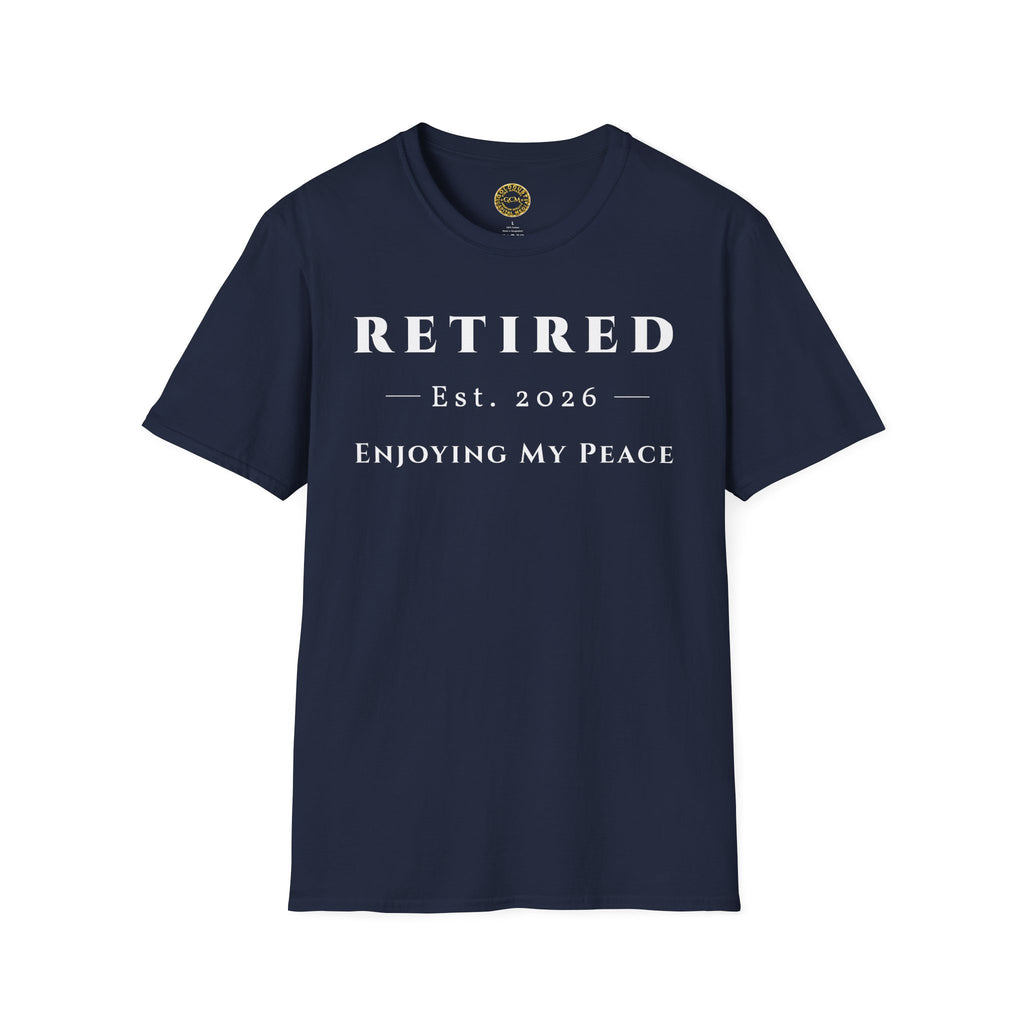 Retired 2026 Enjoying My Peace Shirt | Retirement Gift for Women and Men | Soft Ring Spun Cotton Tee | Matching Set T Shirt and Hat