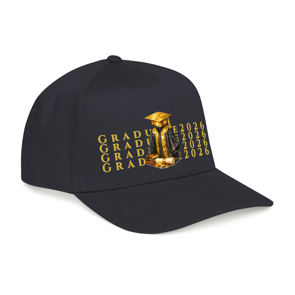 Class of 2026 Graduation Baseball Cap – Gold Cap & Gown Mid Profile Hat