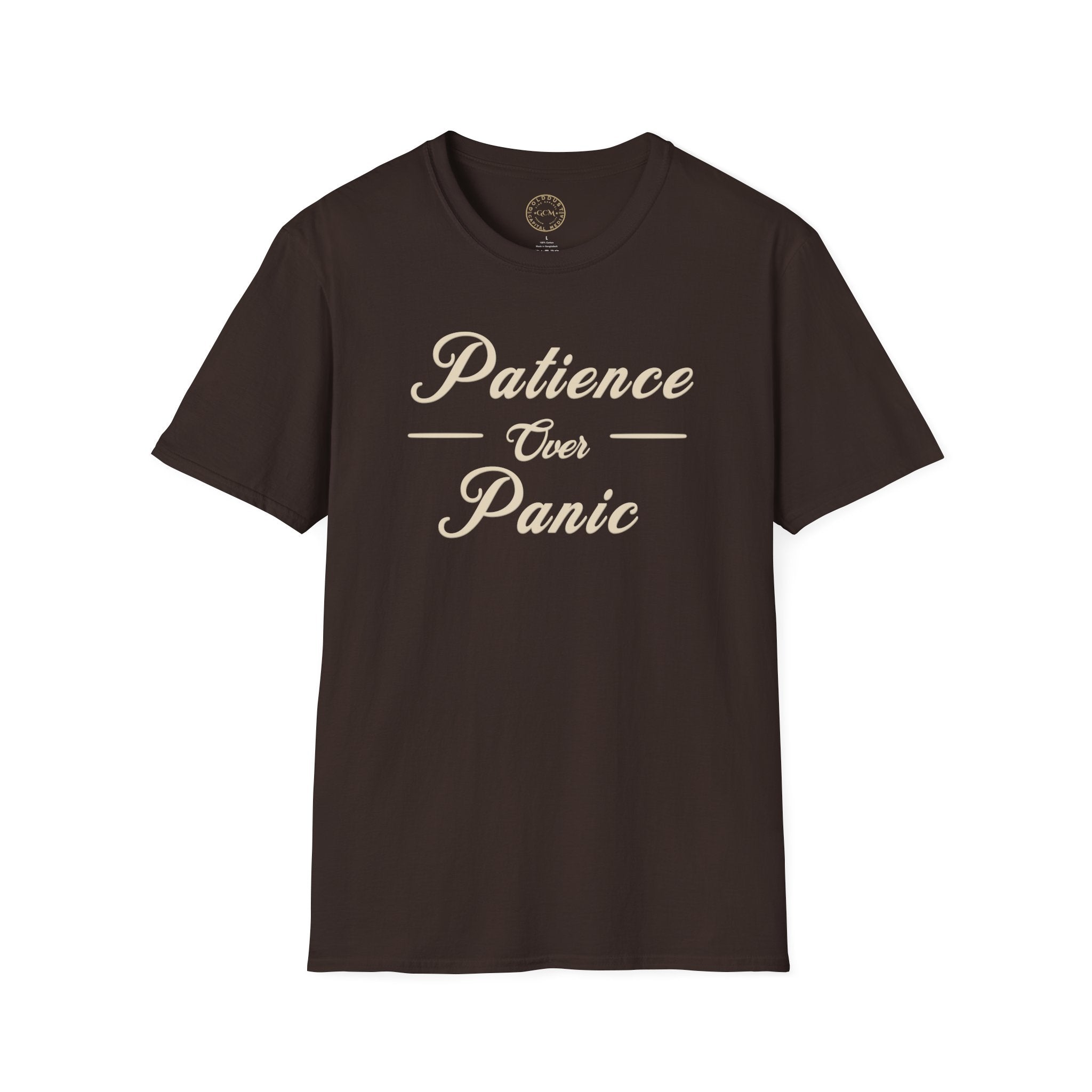 Patience Over Panic T-Shirt | Relaxed Mindset Inspirational Tee | Statement T-Shirt
