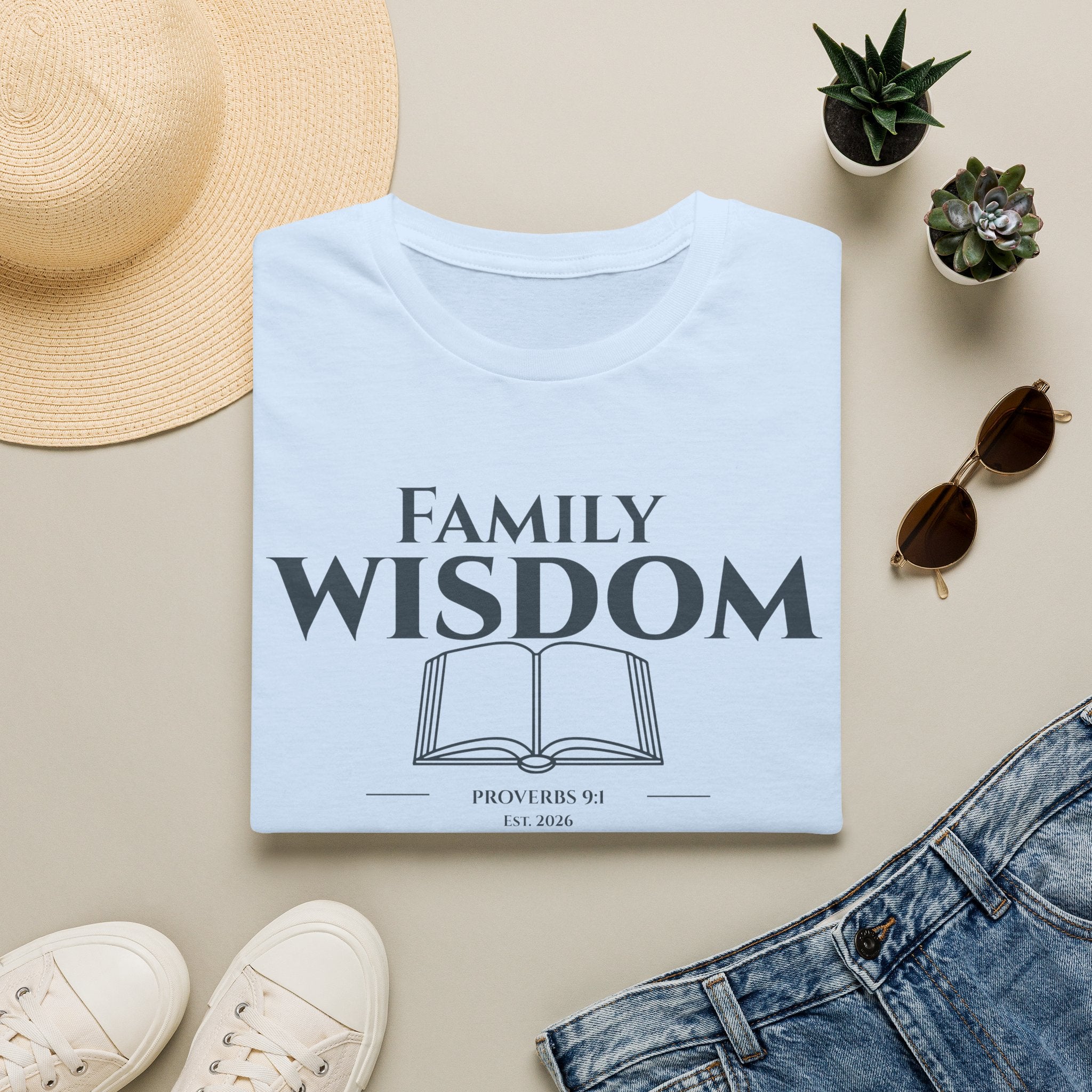 Family Wisdom Bible Verse | Proverbs 9:1 Pillars of Wisdom Tee | Faith Based Scripture Apparel for Families