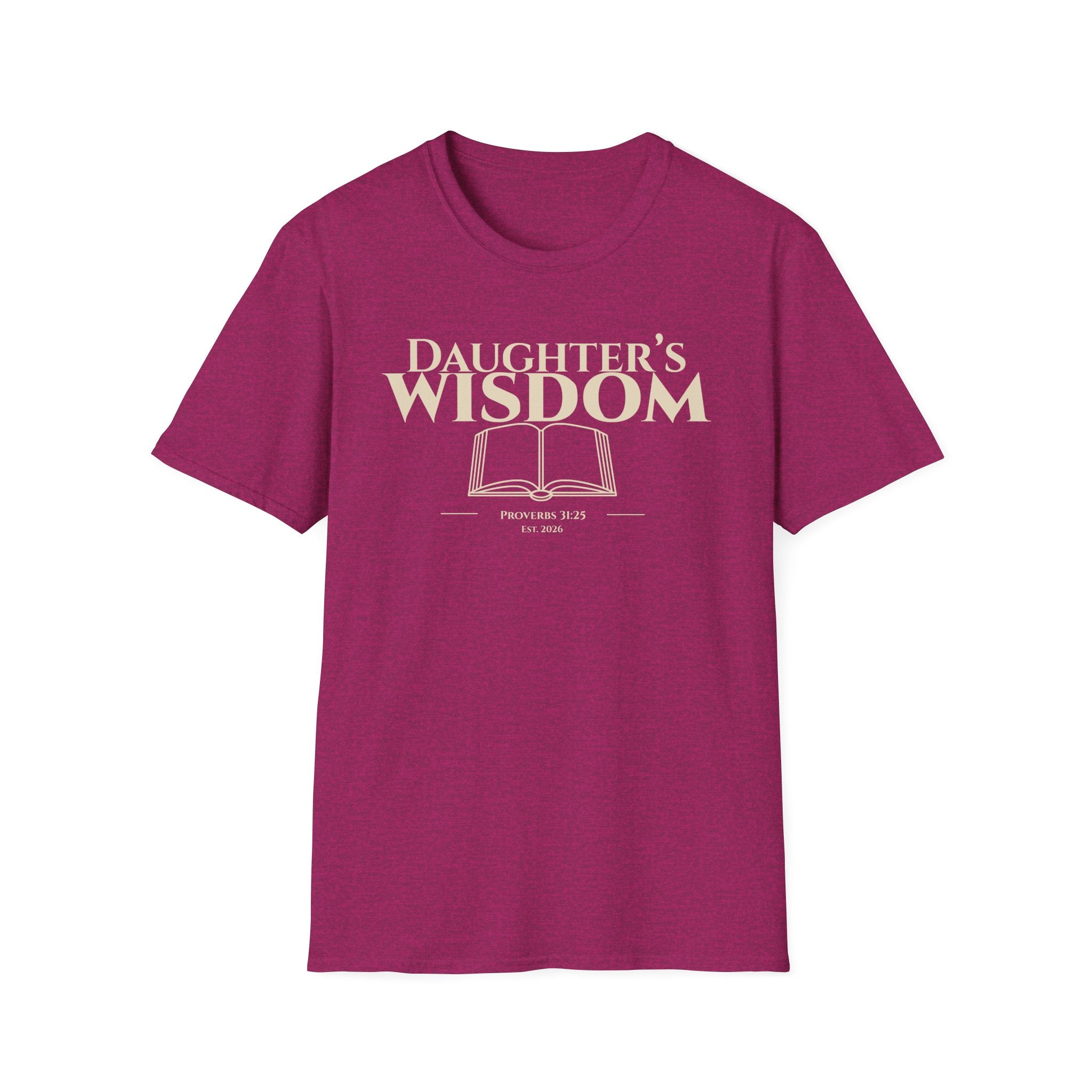 Daughter's Wisdom Bible Verse T-Shirt - Proverbs 31:25 Christian Gift - Strength & Dignity Religious Shirt for Her - Young Woman of Faith