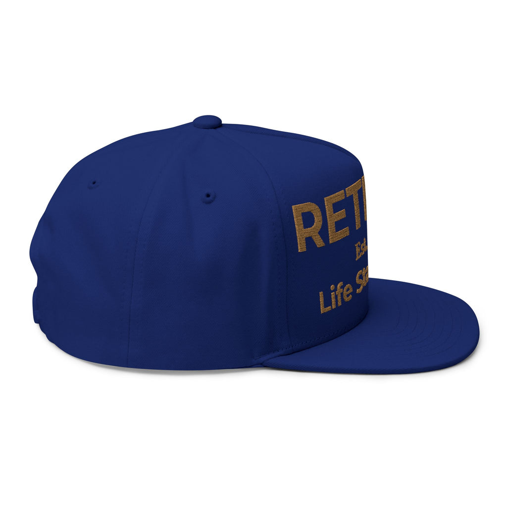 Retired Est. 2026 Life Starts Now Flat Bill Cap | Embroidered Retirement Hat