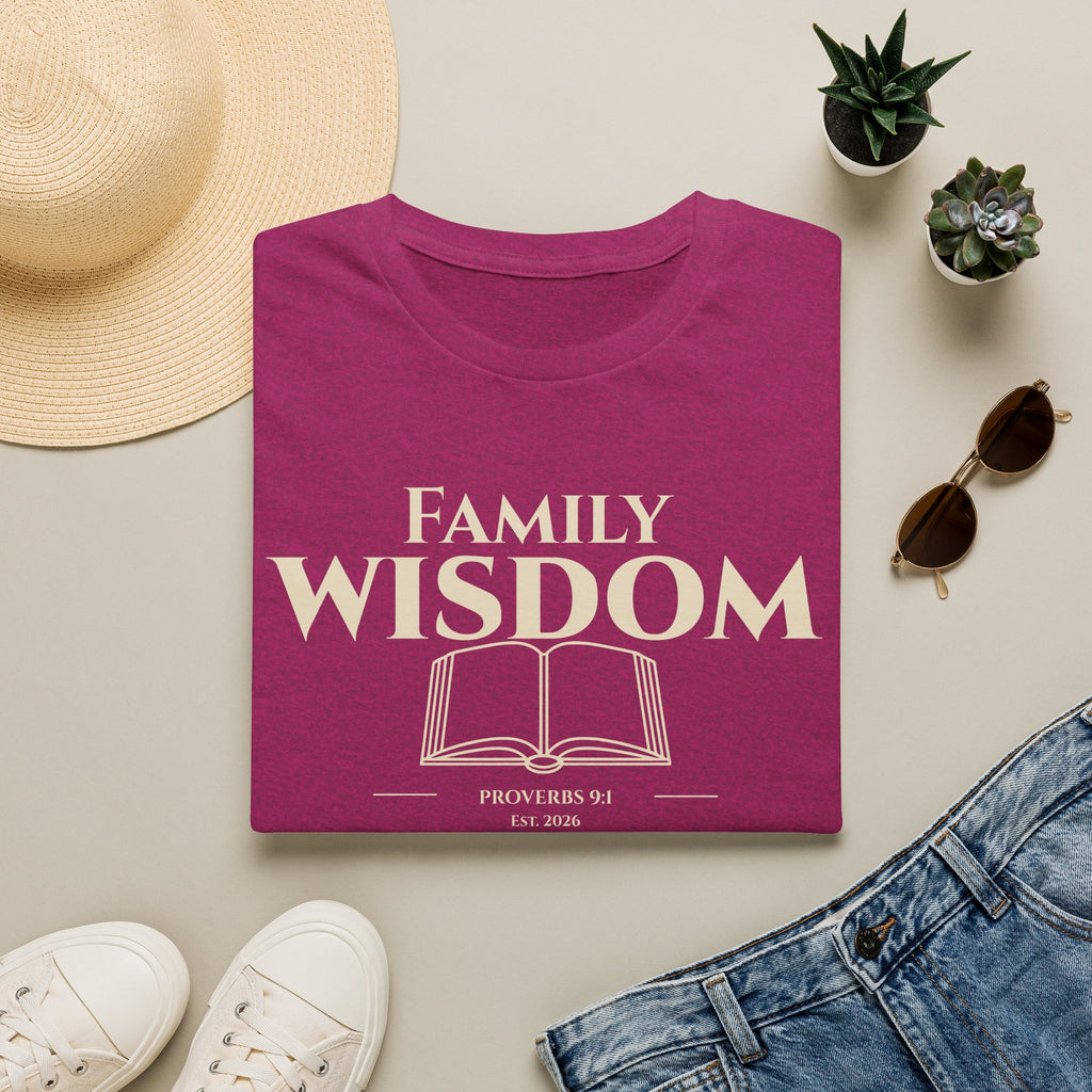 Family Wisdom Bible Verse | Proverbs 9:1 Pillars of Wisdom Tee | Faith Based Scripture Apparel for Families