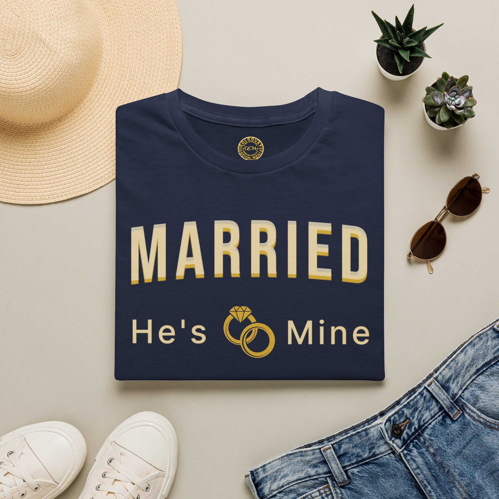 He's Mine Married T-Shirt | Wedding Milestone Tee | Bride Tee