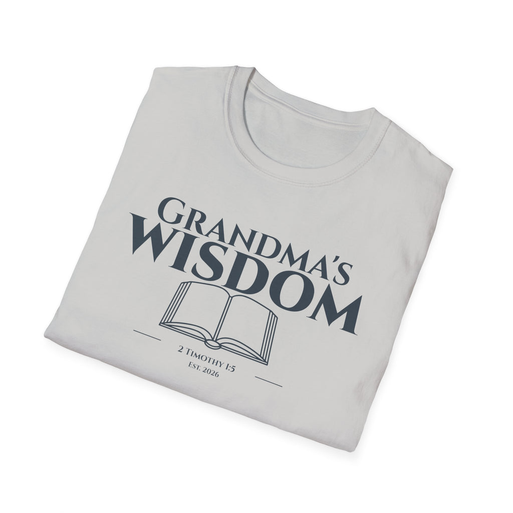Wisdom of Grandma's Bible Verse T-Shirt - 2 Timothy 1:5 Christian Gift for Nana - Religious Faith Shirt Apparel - Legacy Scripture Tee