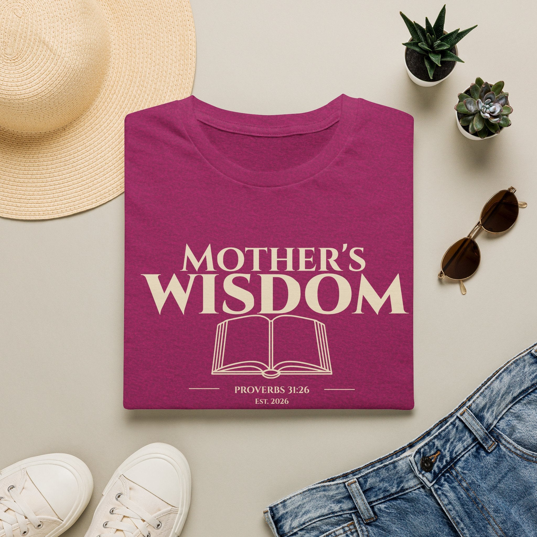 Mother's Wisdom Bible Verse T-Shirt | Proverbs 31:26 Christian Gift for Mom | Religious Scripture Tee | Faith Based Apparel for Mothers