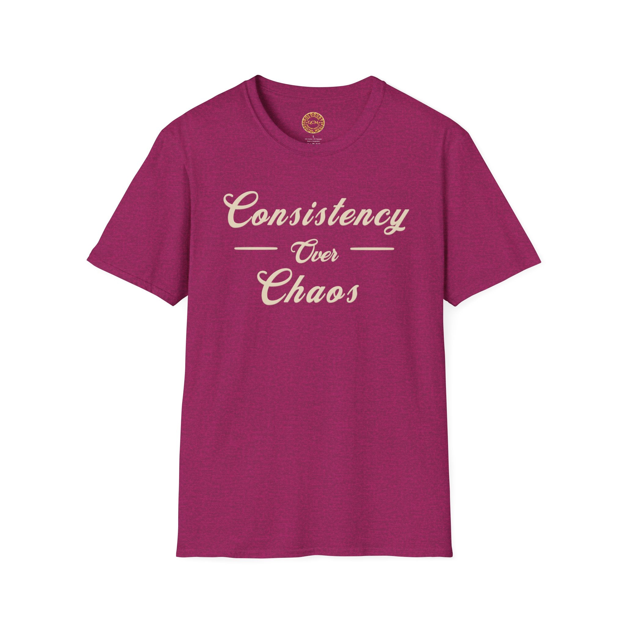 Steady Growth Mindset Tee | Consistency Over Chaos | Minimalist Self Mastery Shirt for Discipline, Focus and Intentional Living